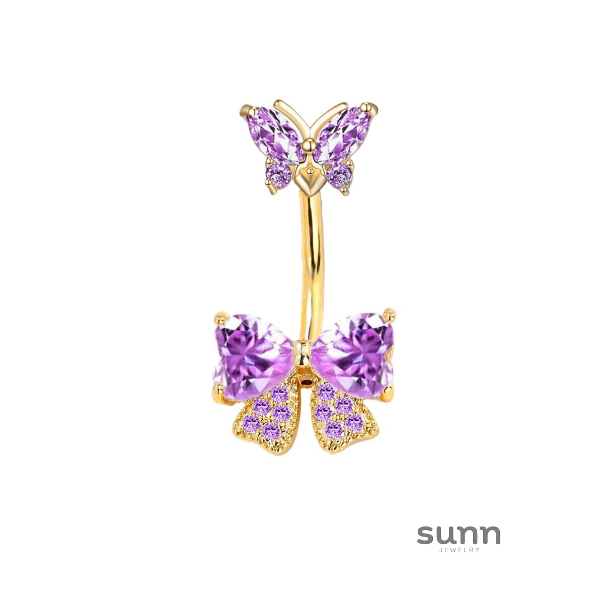 Gia Sparkling Bow Belly Ring [HLJXDKT6]