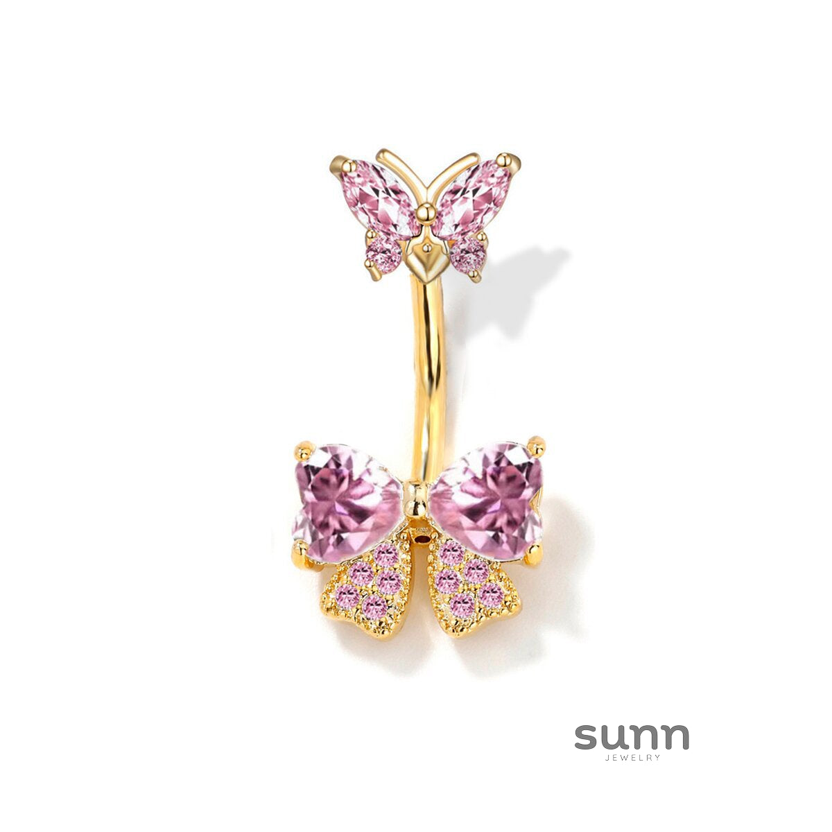 Gia Sparkling Bow Belly Ring [T4D4TRW4]