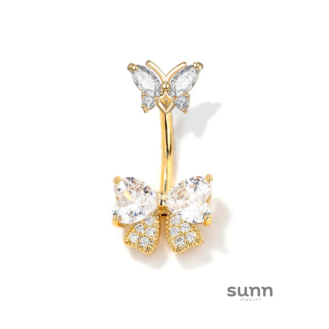 Gia Sparkling Bow Belly Ring [P8TZ3Y33]