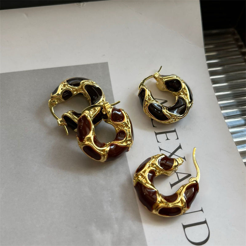 Giavonna Asymmetric Enamel Hoops [G9KC4IKZ]