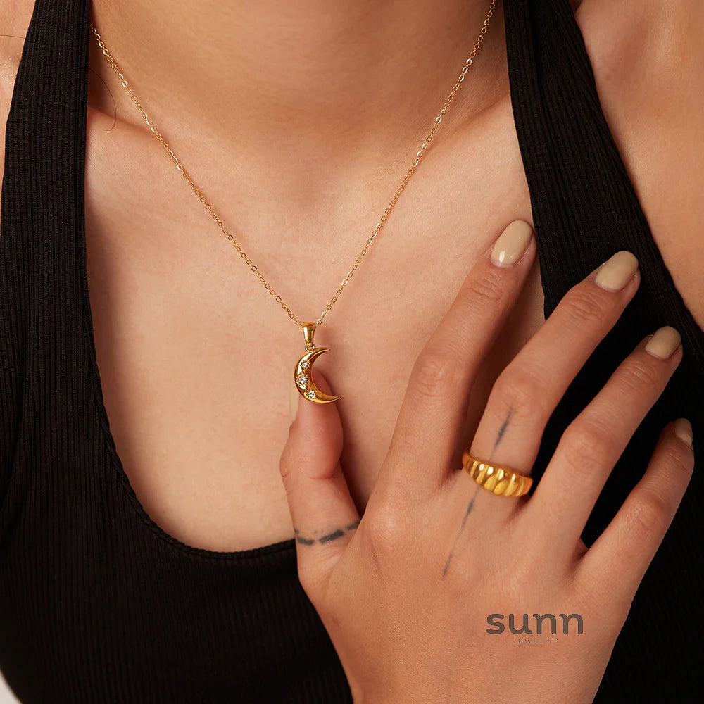 Giavonna Layered Moon Necklace