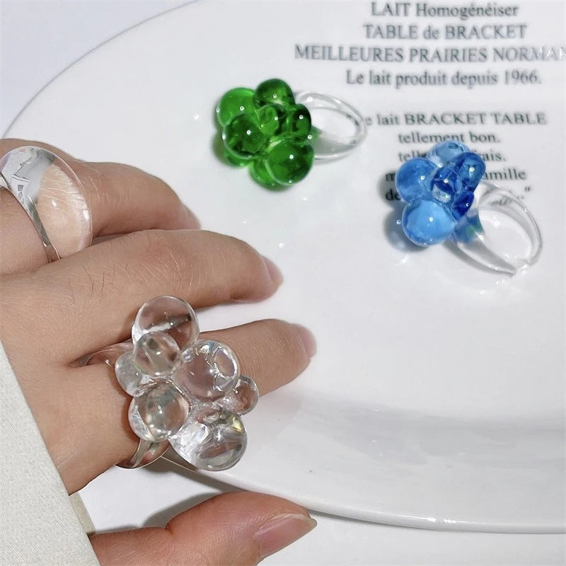 Gionna Acrylic Flower Ring [JU2JP5MY]