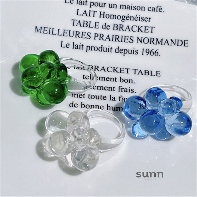 Gionna Acrylic Flower Ring [FCT6D0KO]