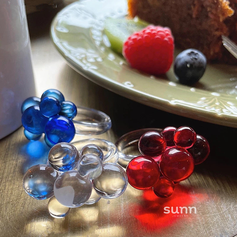 Gionna Acrylic Flower Ring [BLS7NHK1]