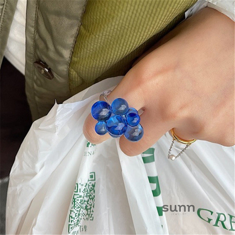 Gionna Acrylic Flower Ring [C0F1WUT1]