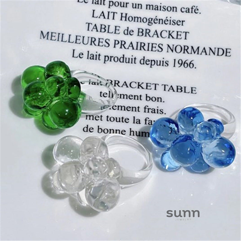 Gionna Acrylic Flower Ring [JU2JP5MY]