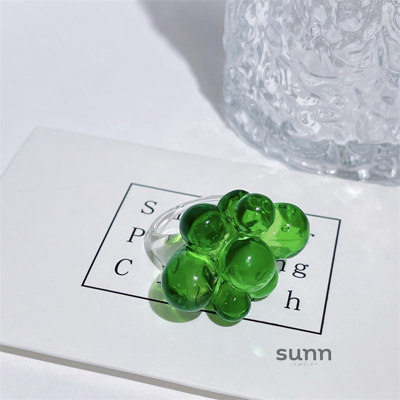 Gionna Acrylic Flower Ring [U85R2E7C]