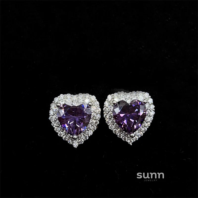 Gisella Colorful Gemstone Heart Studs