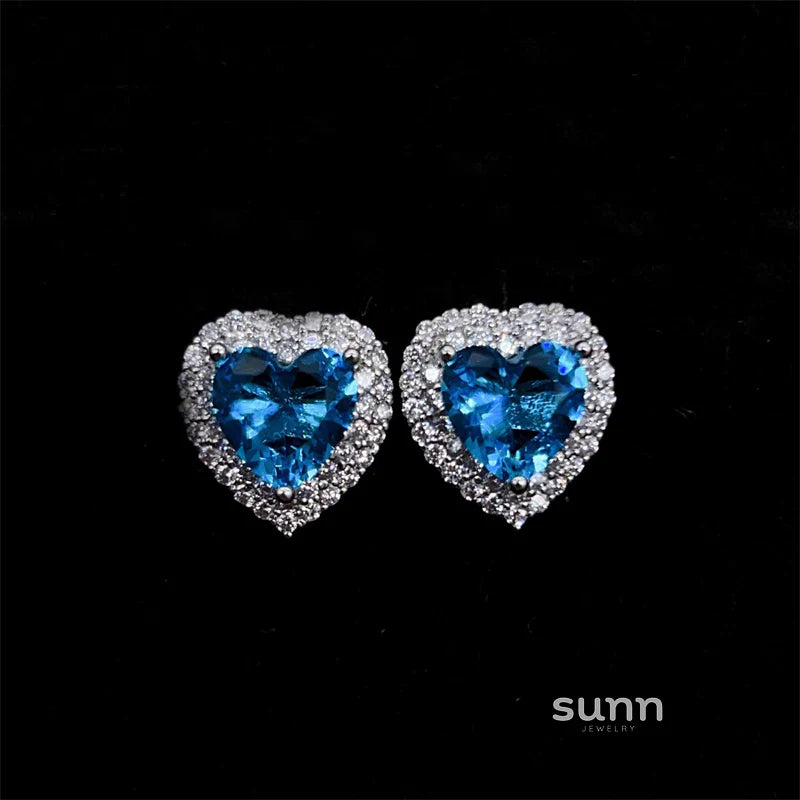 Gisella Colorful Gemstone Heart Studs