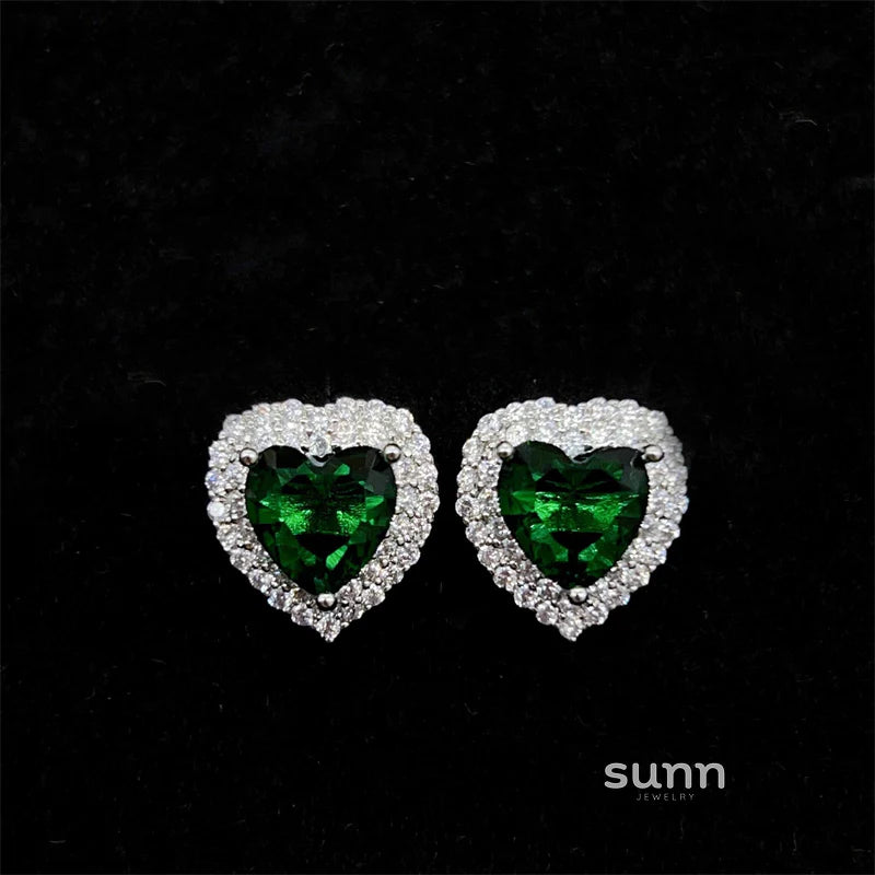 Gisella Colorful Gemstone Heart Studs