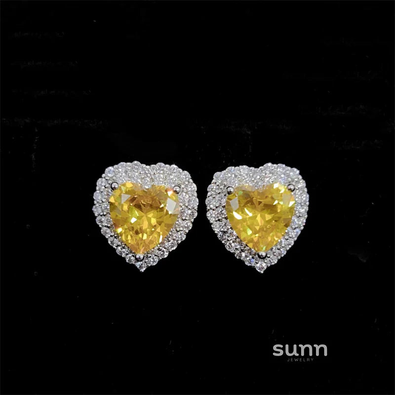 Gisella Colorful Gemstone Heart Studs