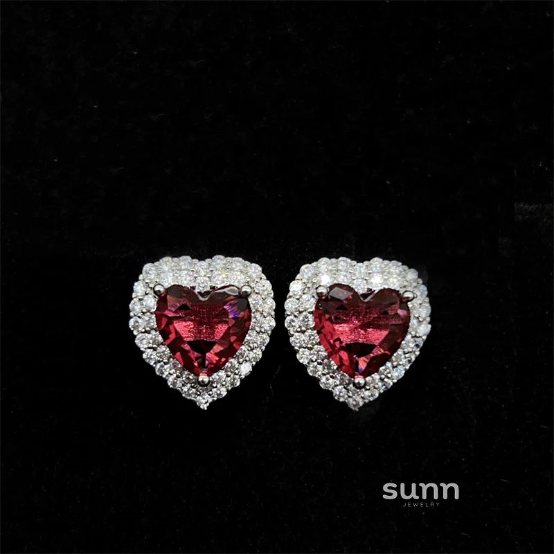 Gisella Colorful Gemstone Heart Studs