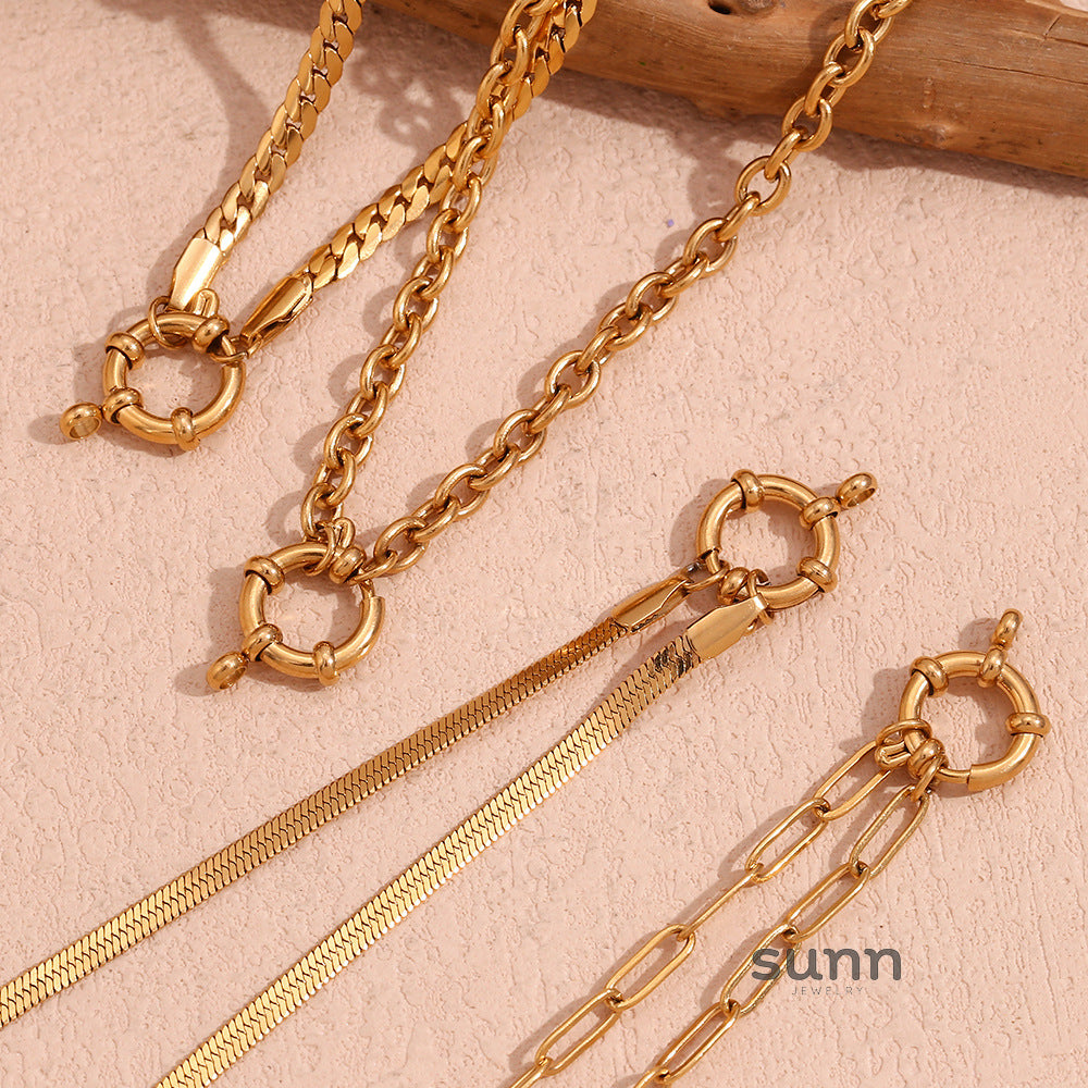 Gittel Gold Blade Chain Necklace [PSLA2MYM]