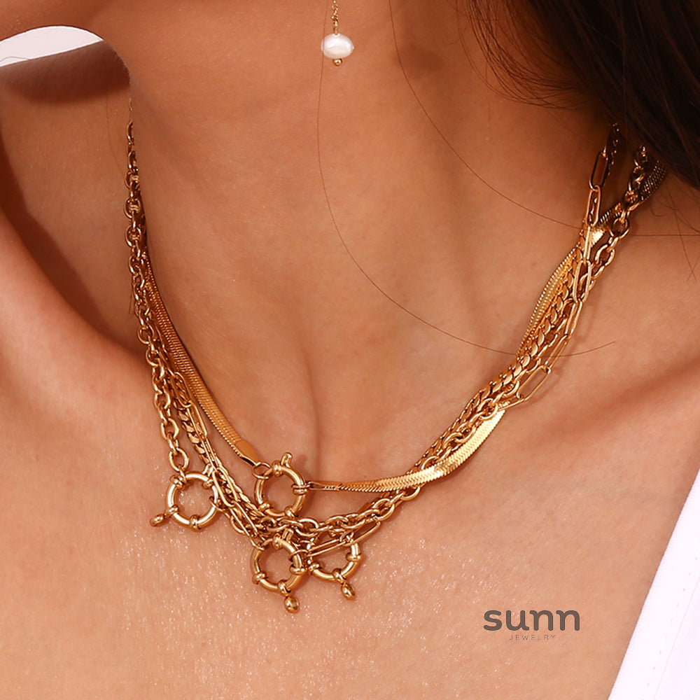 Gittel Gold Blade Chain Necklace [JURD70T6]