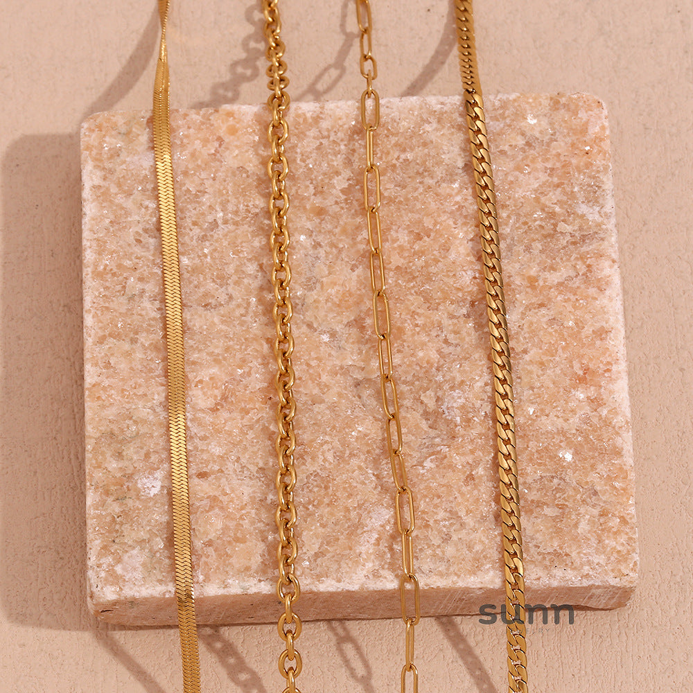 Gittel Gold Blade Chain Necklace [D14SSHJG]