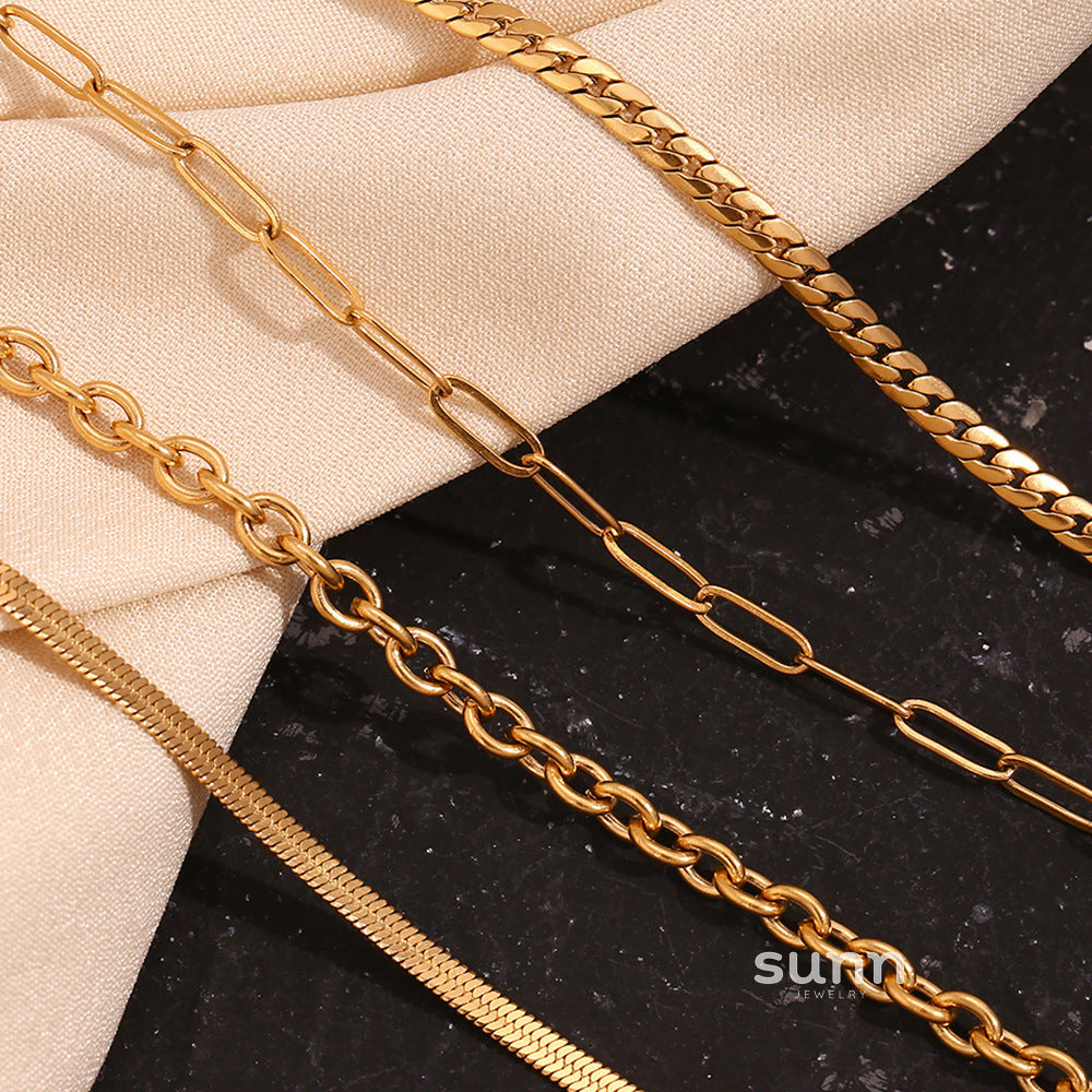 Gittel Gold Blade Chain Necklace [BJQPDUWK]