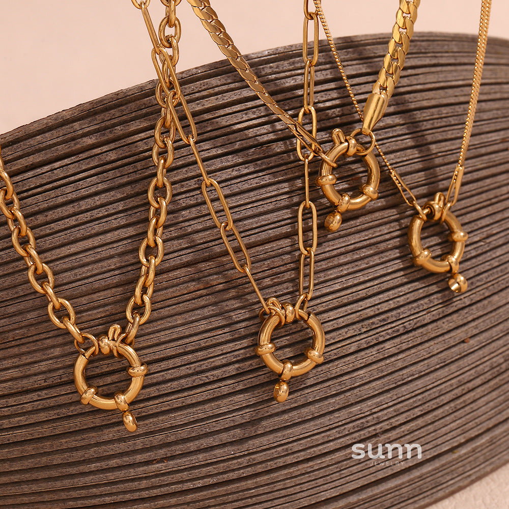 Gittel Gold Blade Chain Necklace [976UHUPI]