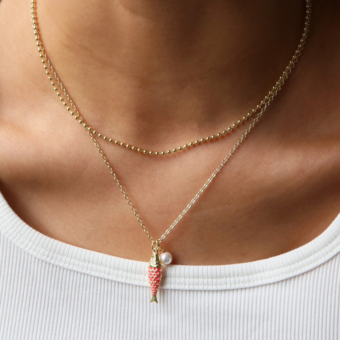 Giulianna Brass Tropical Fish Necklace [OJPMOP67]