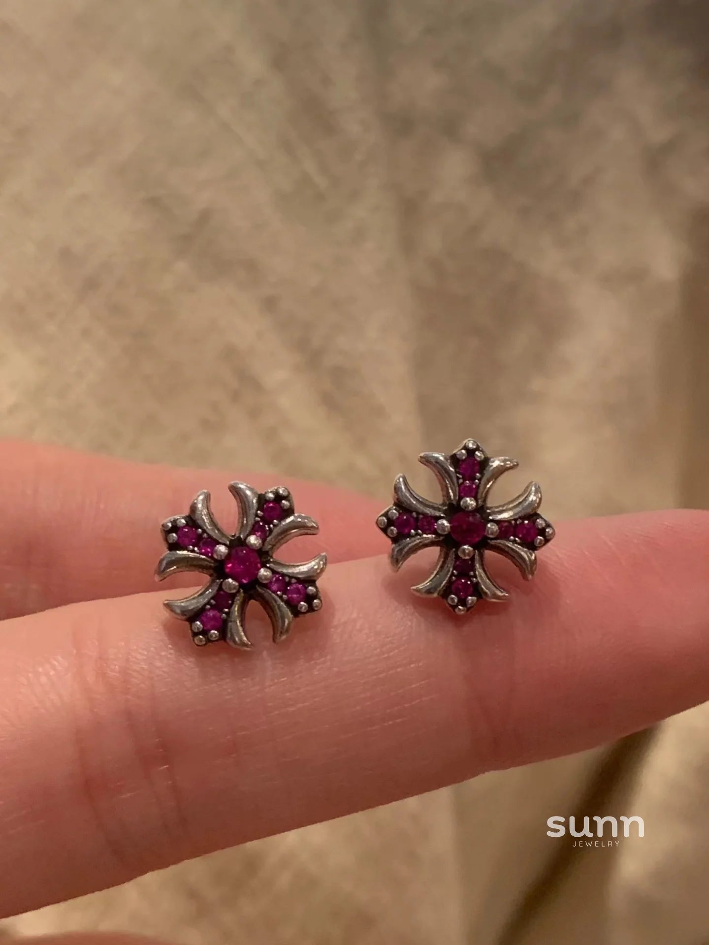 Gladys Petite Cross Earrings