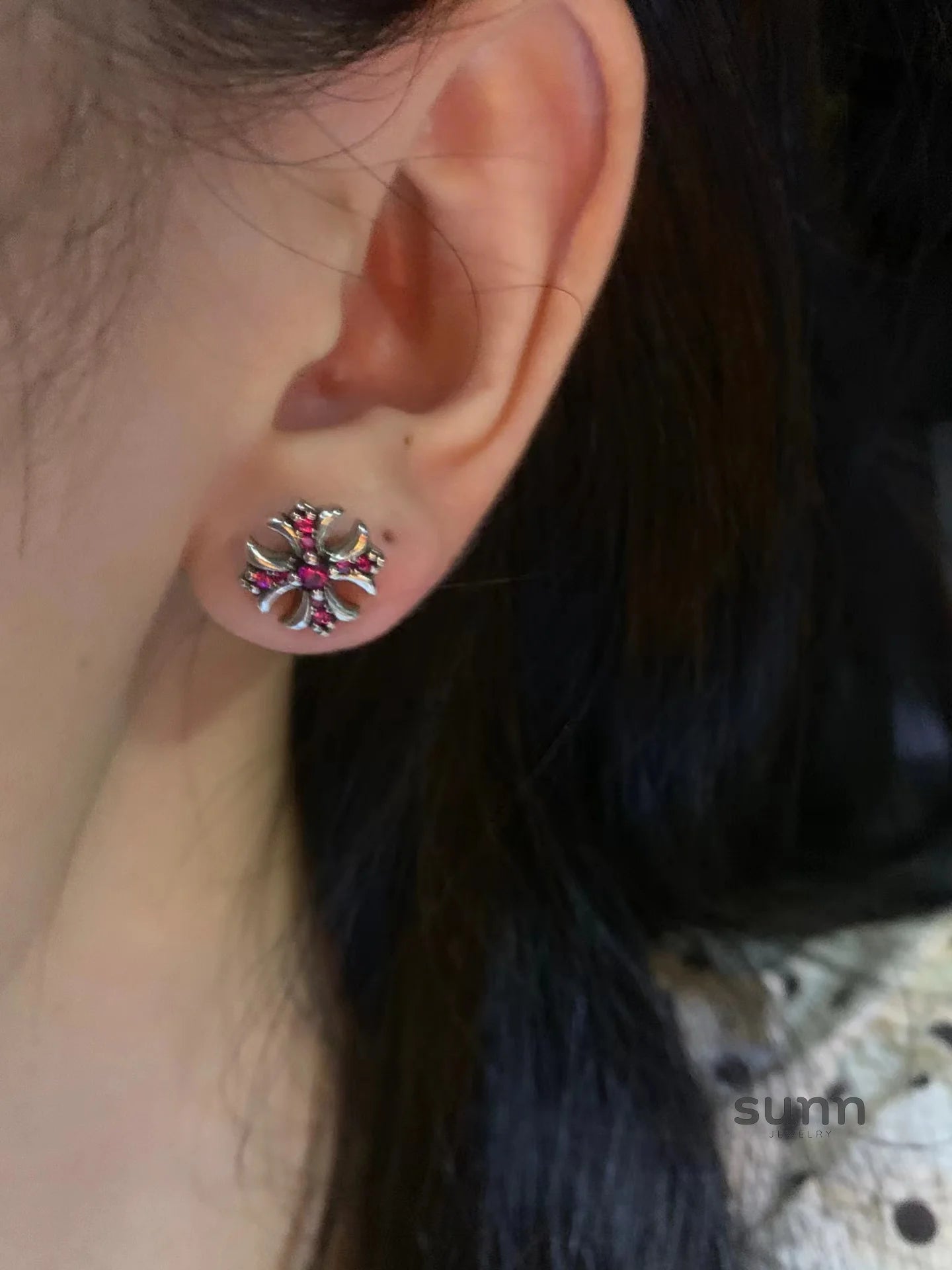 Gladys Petite Cross Earrings