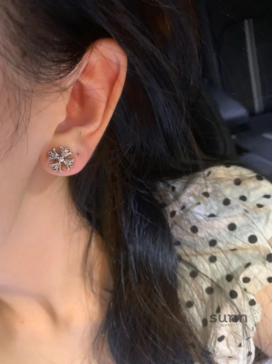 Gladys Petite Cross Earrings