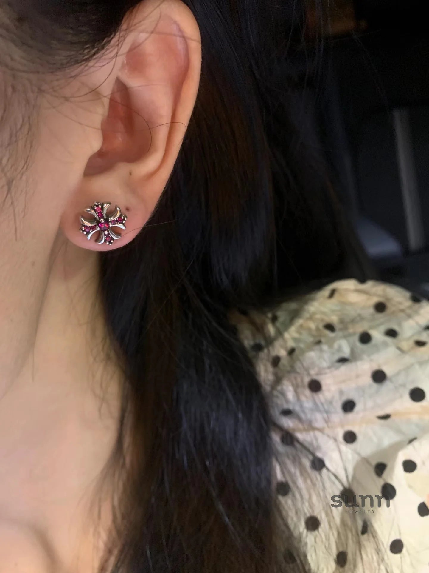Gladys Petite Cross Earrings