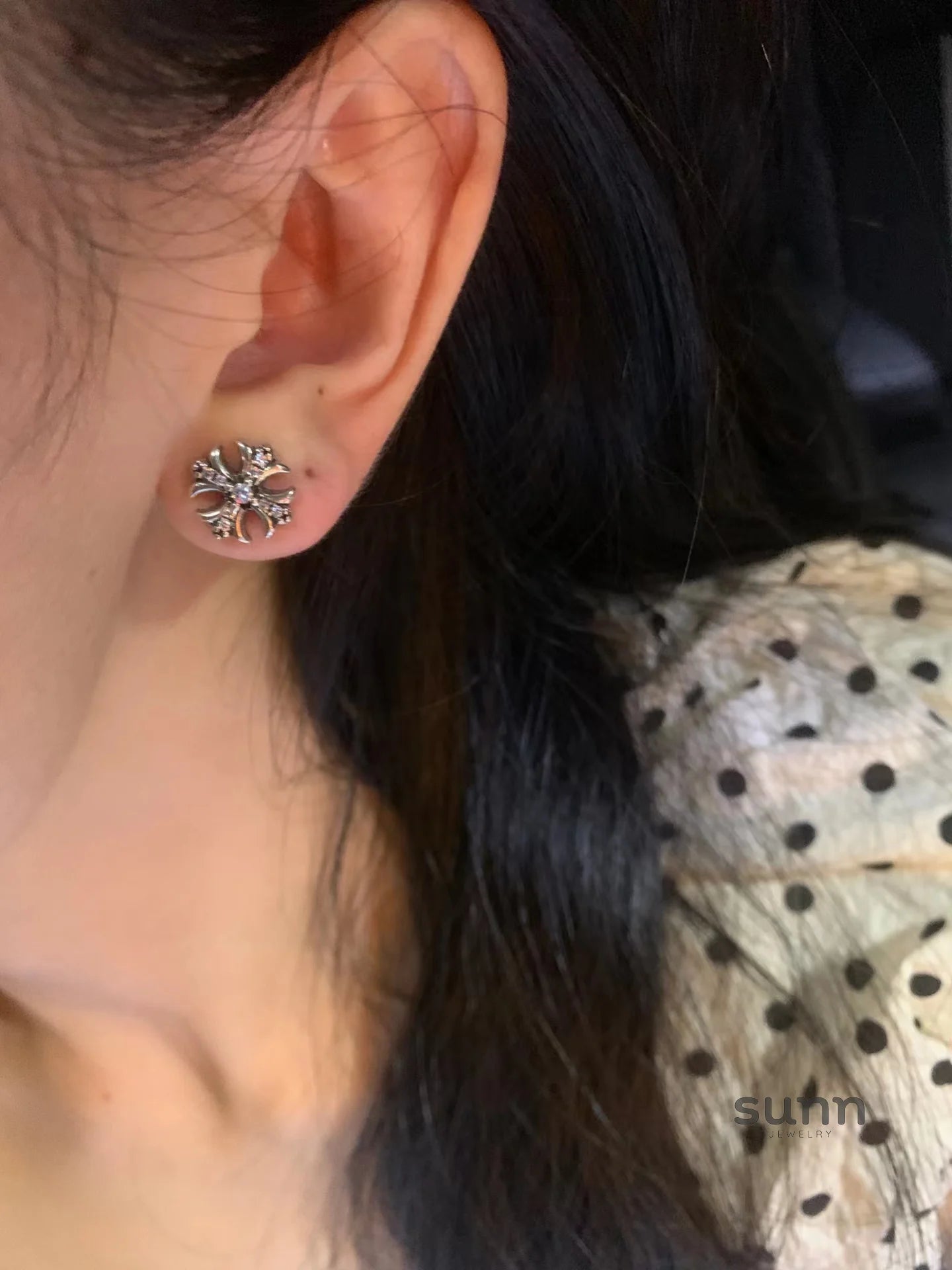 Gladys Petite Cross Earrings