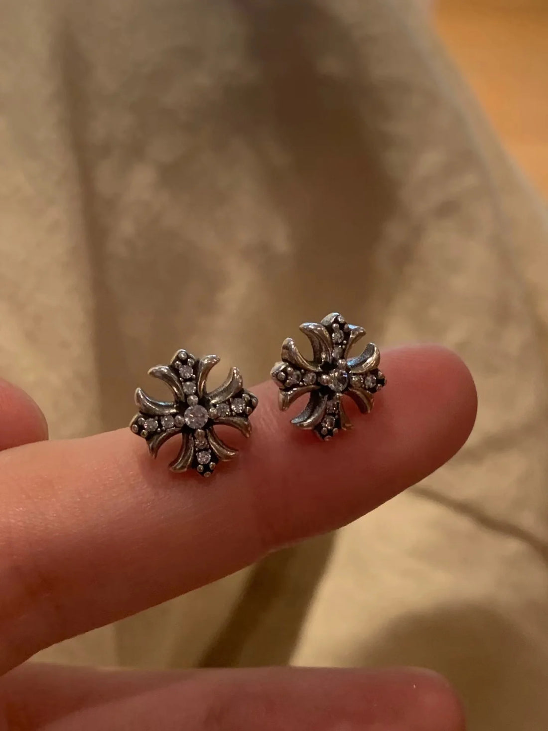 Gladys Petite Cross Earrings