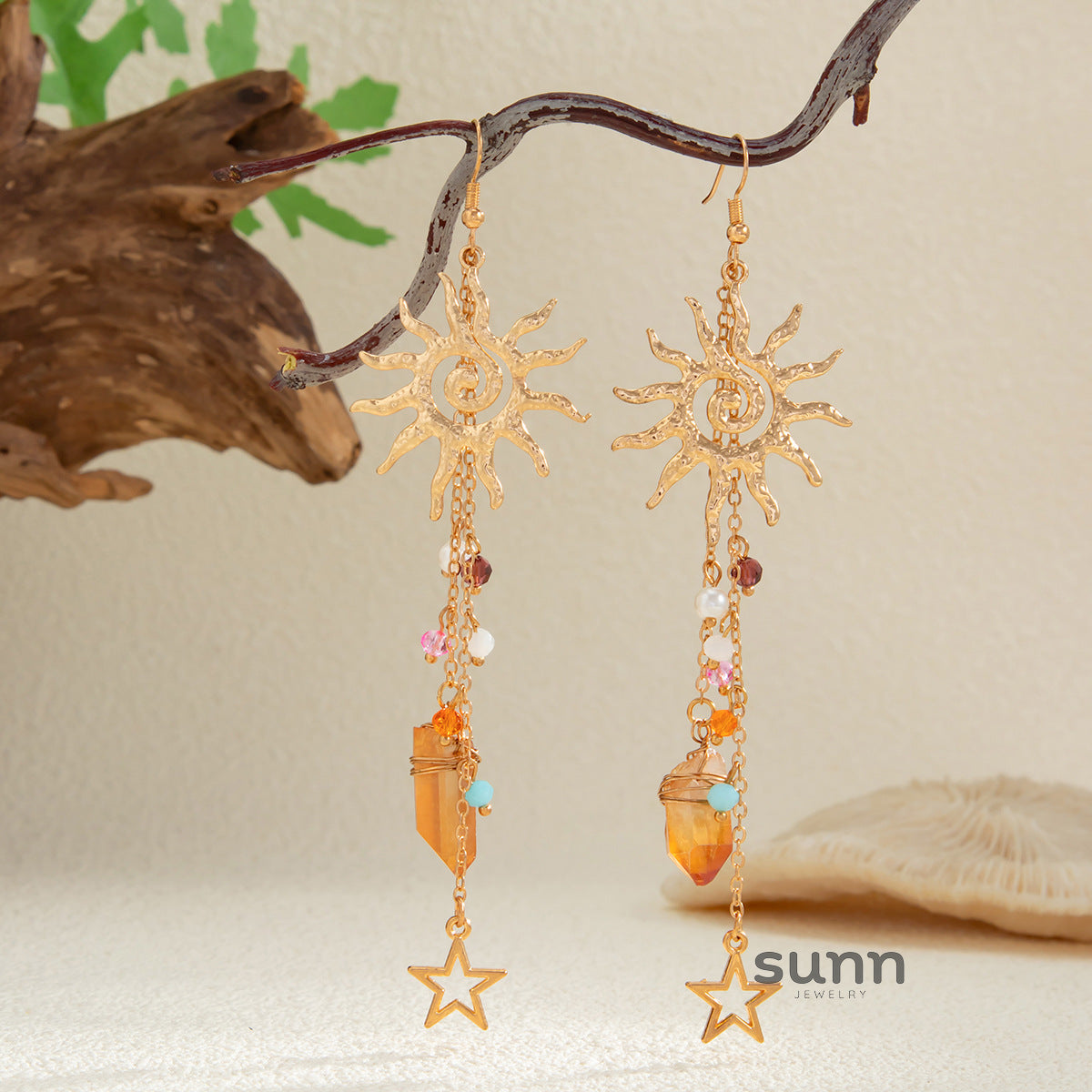 Gloria Geometric Drop Earrings [2BX4PL3D]