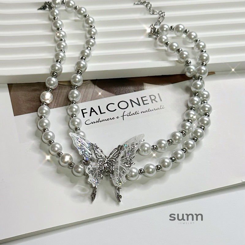 Gloria Pearl Butterfly Choker