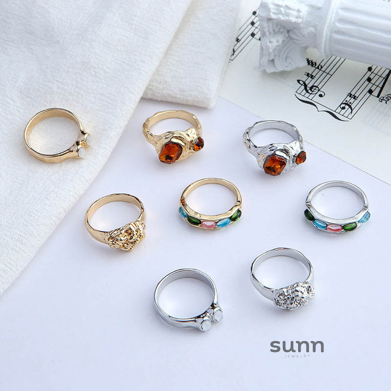Gloriana Multi-Color Geometric Ring Set [7ZQPG16Y]