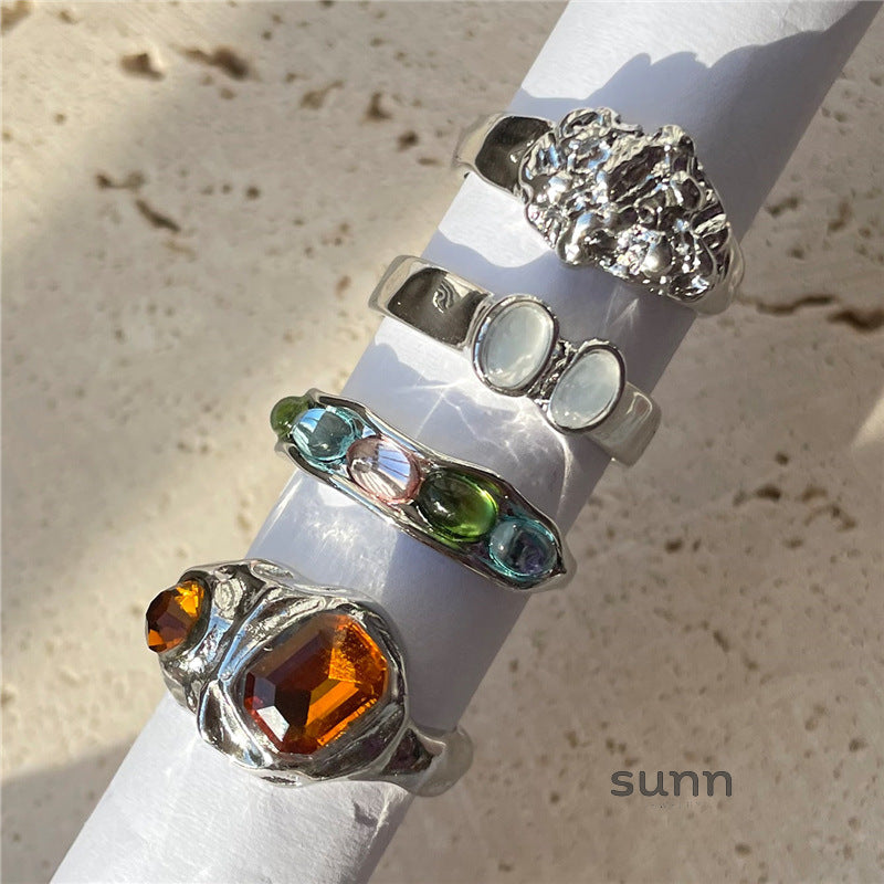 Gloriana Multi-Color Geometric Ring Set [JUURK13N]