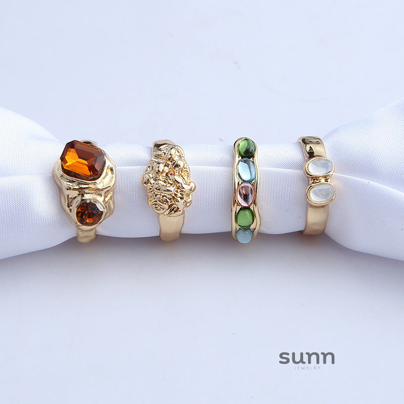 Gloriana Multi-Color Geometric Ring Set [PRWW2GPA]