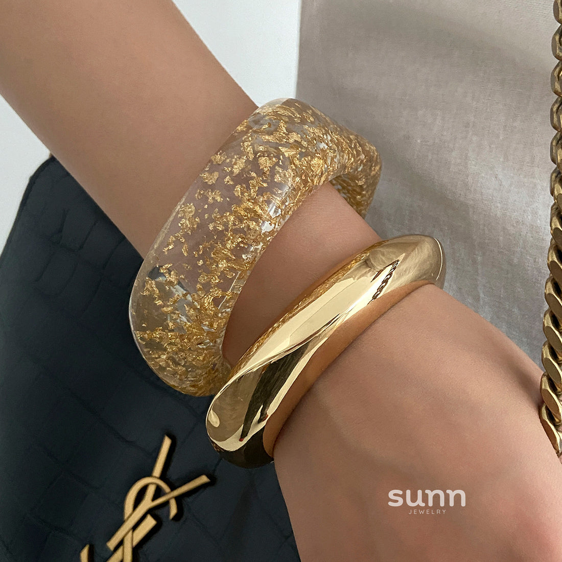 Glorianna Irregular Glitter Cuff Bracelet [WETYBK9H]
