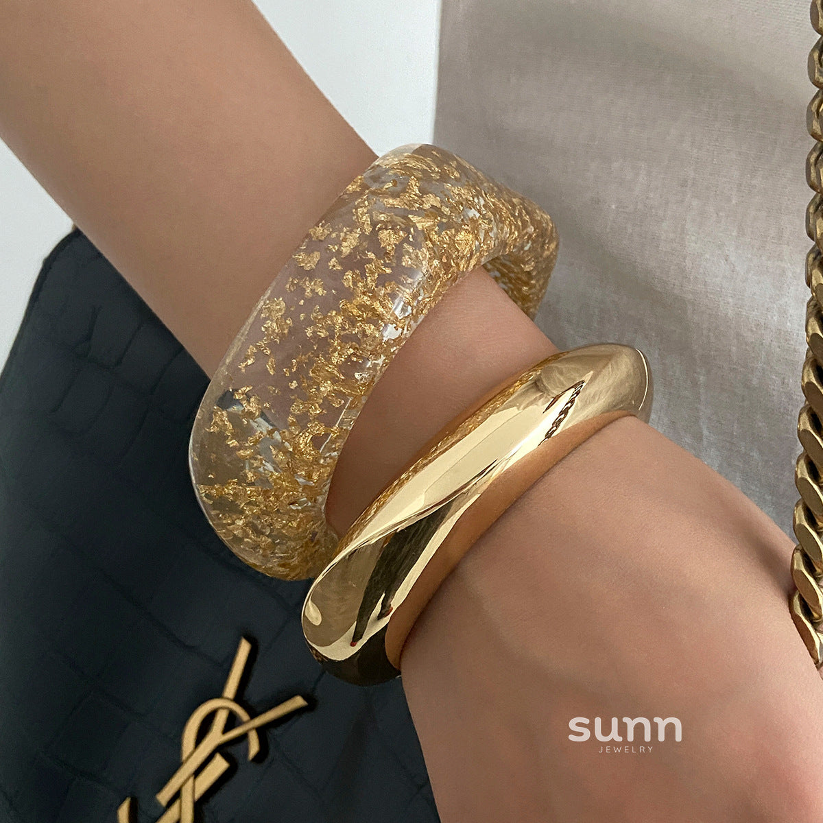 Glorianna Irregular Glitter Cuff Bracelet [SAGL4S7L]