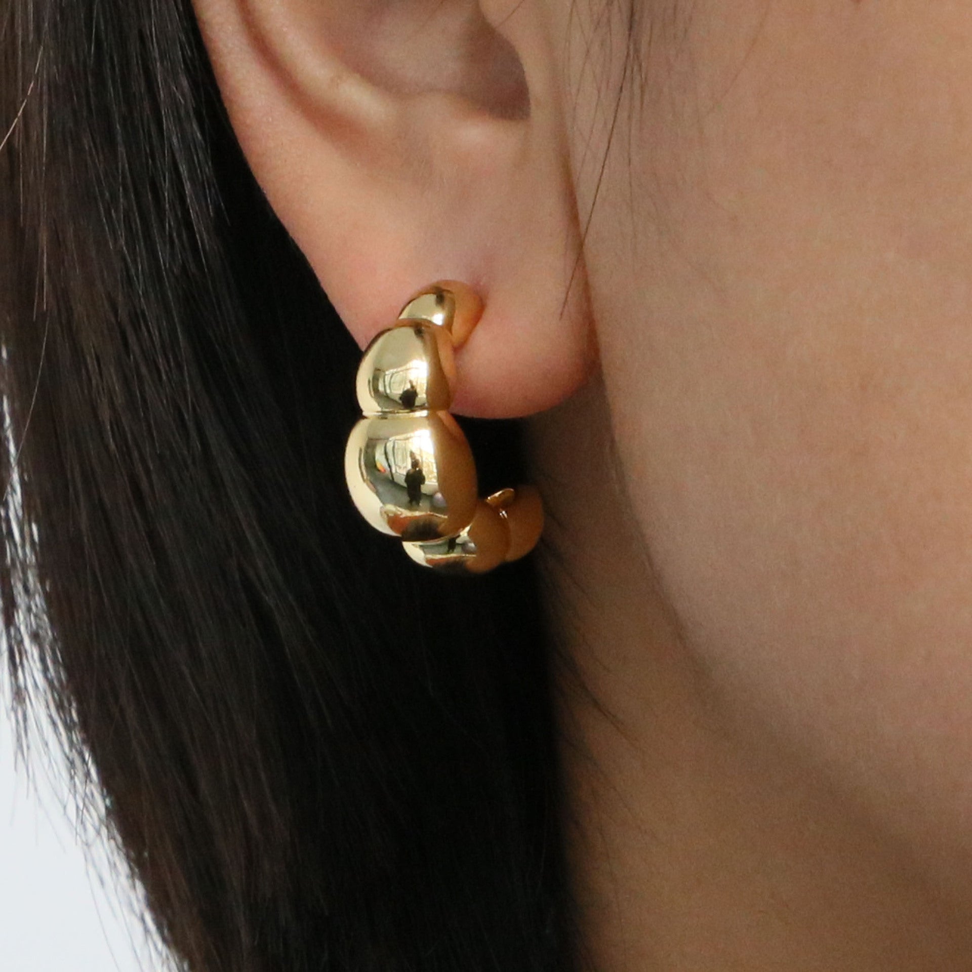 Glory Golden Croissant Earrings [IJ94H449]