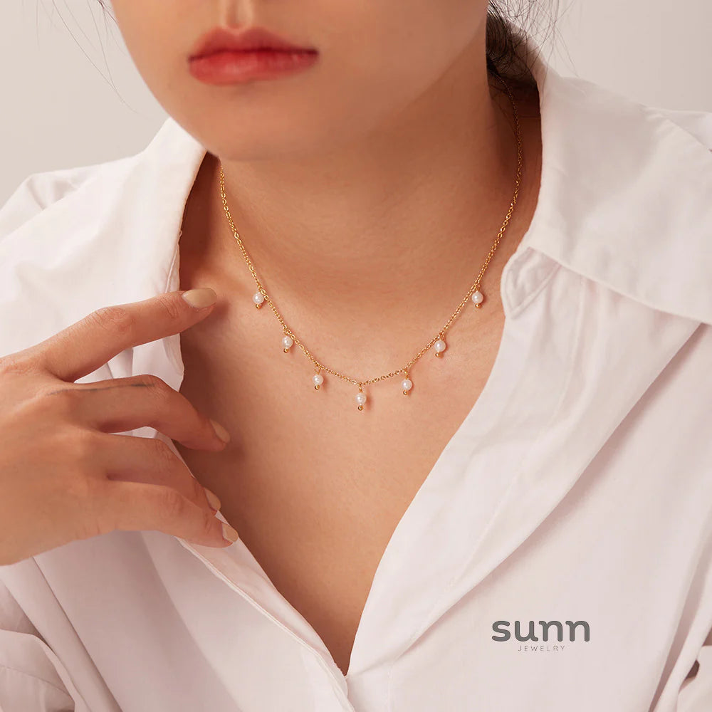 Gracee Pearl Tassel Layered Necklace