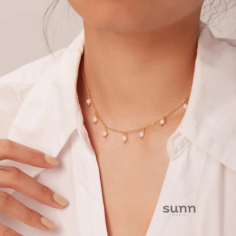 Gracee Pearl Tassel Layered Necklace