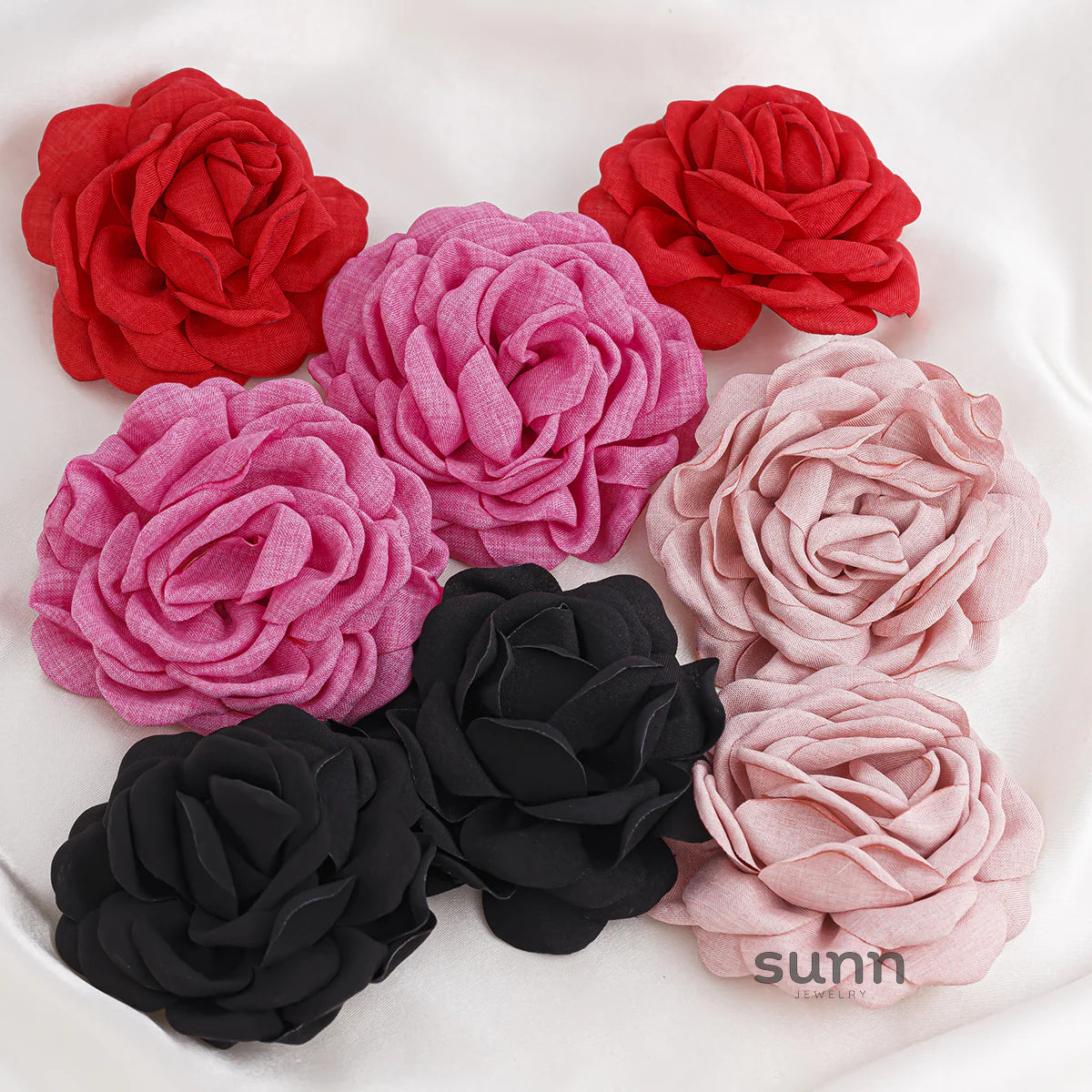 Gracelynne Fabric Rose Stud Earrings