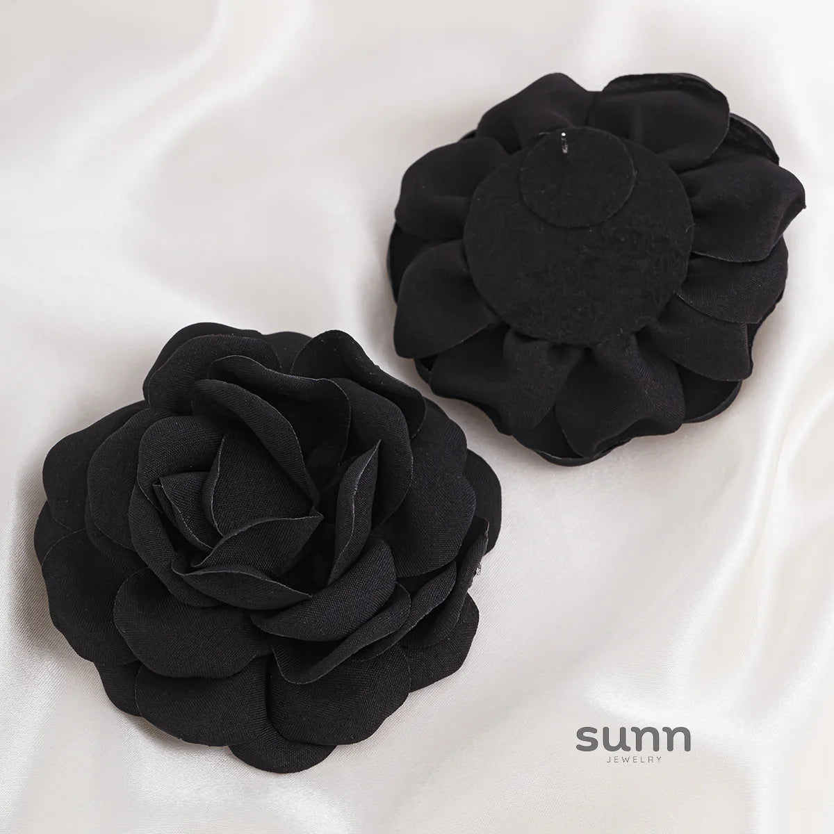 Gracelynne Fabric Rose Stud Earrings