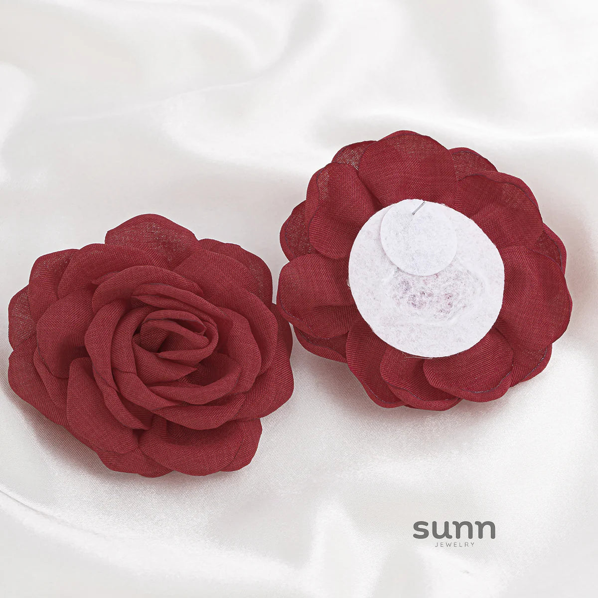 Gracelynne Fabric Rose Stud Earrings