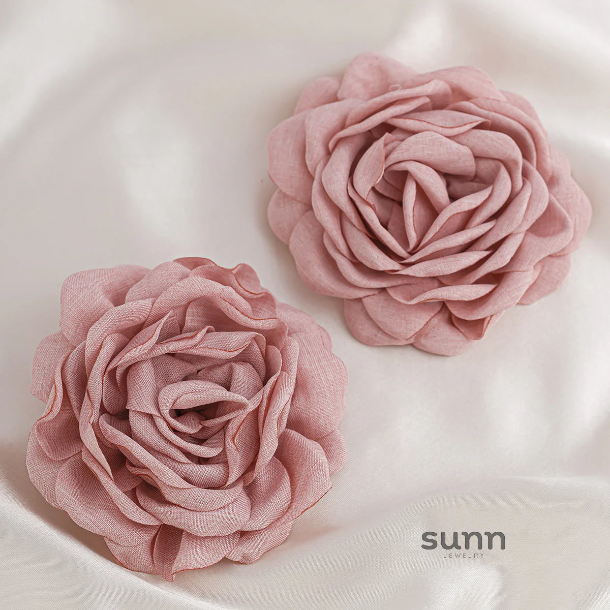 Gracelynne Fabric Rose Stud Earrings