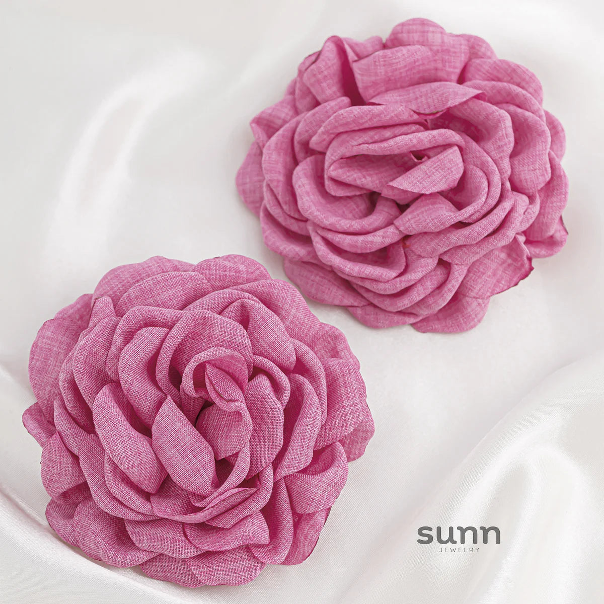 Gracelynne Fabric Rose Stud Earrings