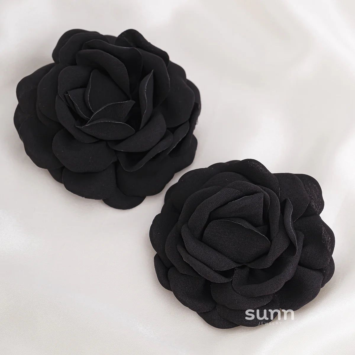 Gracelynne Fabric Rose Stud Earrings