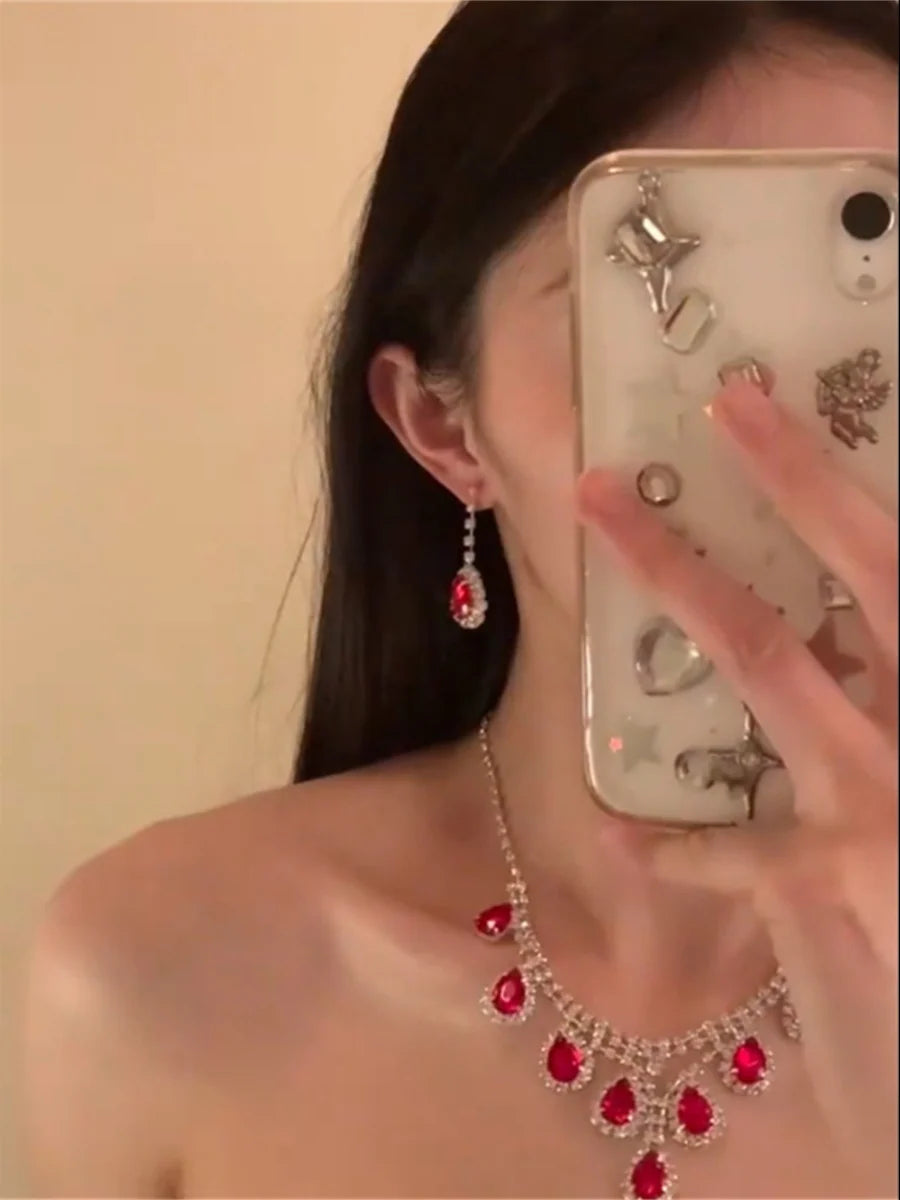 Gracen Red Crystal Heart Set