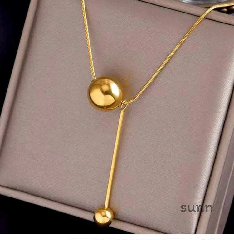 Graceyn Delicate Ball Necklace