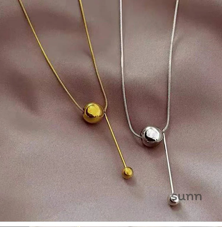 Graceyn Delicate Ball Necklace