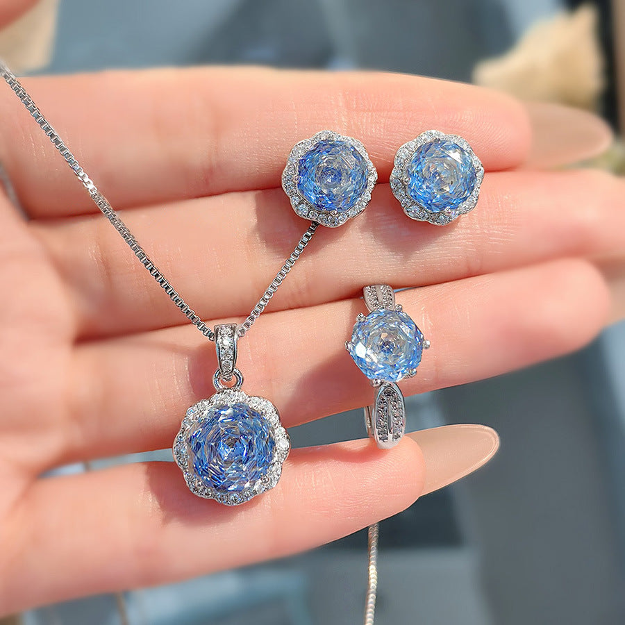 Gracy Floral Gemstone Jewelry Set [8SRT6G44]