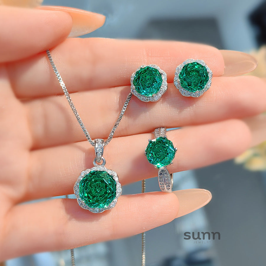 Gracy Floral Gemstone Jewelry Set [8SRT6G44]