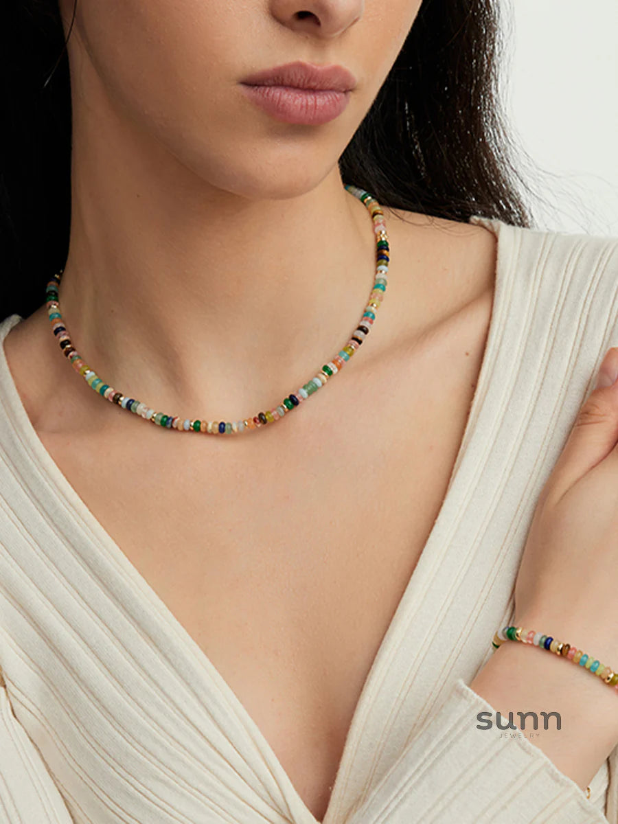 Gracy Rainbow Beaded Necklace